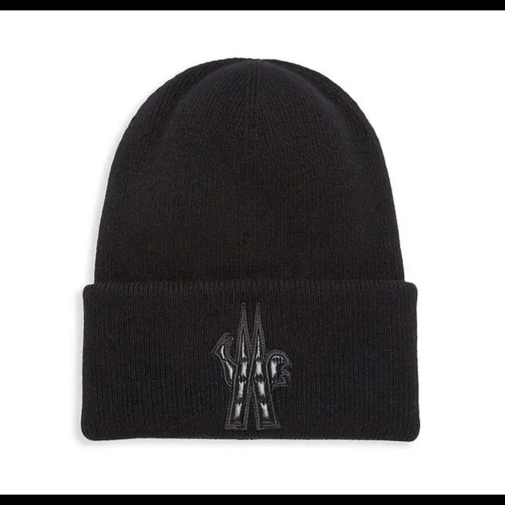 (NWT) Moncler Black Men's Barretto Tricot Virgin Wool Beanie (Brand New)